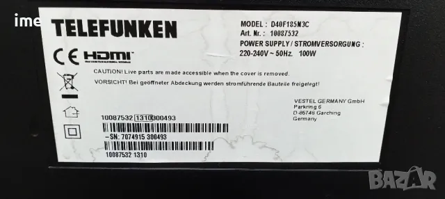 Full HD Smart LED телевизор Telefunken НОМЕР 77. Model D40F185N3C. 40инча 102см., снимка 14 - Телевизори - 48458485