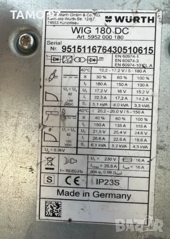 ТОП ЦЕНА! Wurth WiG 180 DC - Инверторен заваръчен електрожен, снимка 5 - Други инструменти - 51113044