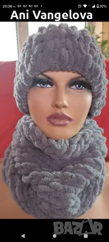 Шал комин-ръчно плетиво, снимка 16 - Шалове - 48111727