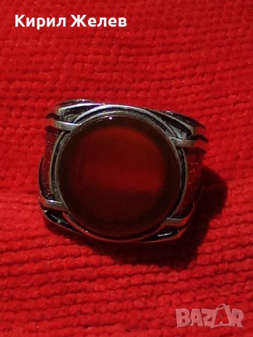 МАЙСТОРСКИ СРЕБЪРЕН МАСИВЕН ПРЪСТЕН с ШЛИФОВАН КАРНЕОЛ ОКСИДИРАНО СРЕБРО 925 ЮВЕЛИРНА ИЗРАБОТА 22380, снимка 3 - Пръстени - 33045520