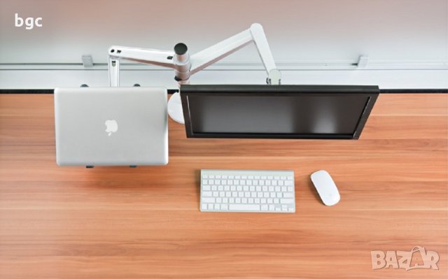 Стойка за Монитор и/или Лаптоп+Монитор Ергономична Работна Станция Алуминиева, снимка 6 - Други - 26023154