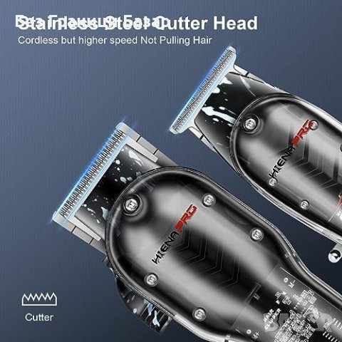 Нов Професионален Безжичен Комплект Машинки Тример за подстригване 10W, снимка 6 - Тримери - 43556757