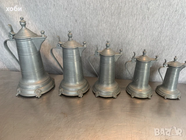   кана за бира, калаени кани, комплект  