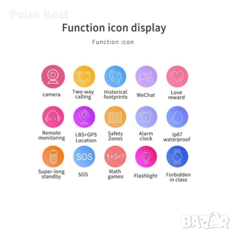 Водоустойчив детски 2G смарт часовник с вградена камера / Цветове - син, розов;, снимка 6 - Смарт часовници - 52045041