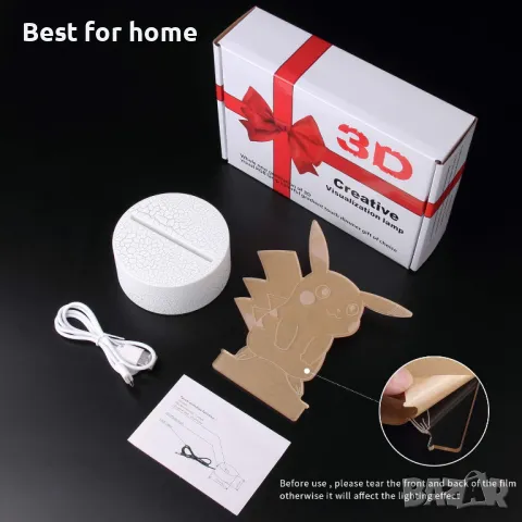 PIKACHU 3D LED лампа, снимка 3 - Други - 47991960