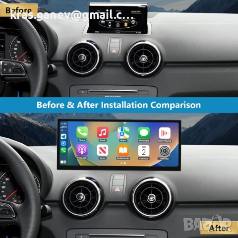 Автомобилно радио 12,3-инчово, безжичен Carplay и Android за Audi A1 2012-2018, снимка 3 - Аксесоари и консумативи - 52699240