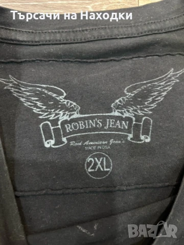 $189 Оригинална мъжка тениска Robins Jeans Black Size 2XL T Shirt, снимка 3 - Тениски - 50826027
