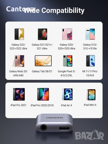 UGREEN USB C към 3,5 mm адаптер за слушалки с USB C PD 3.0 порт за зареждане, снимка 7 - USB кабели - 40102616