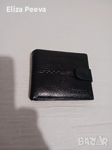 черно мъжко портмоне от естествена кожа