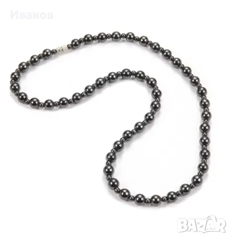 Мъжки гердан от естествени камъни - хематит, снимка 5 - Колиета, медальони, синджири - 50424239