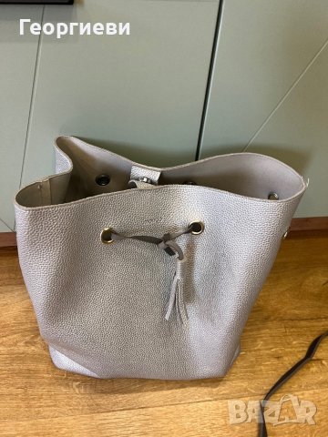 Дамска голяма чанта в сребърен цвят, снимка 12 - Чанти - 43501735