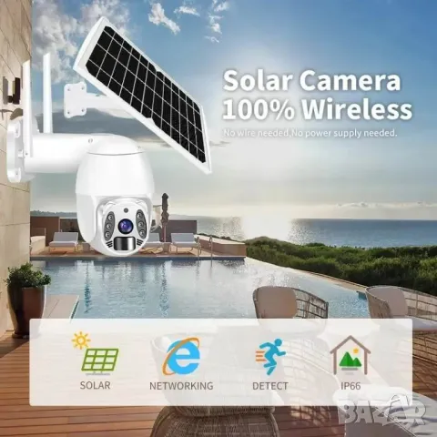 Безжична соларна смарт wi-fi камера 4 MP, снимка 2 - HD камери - 40239797