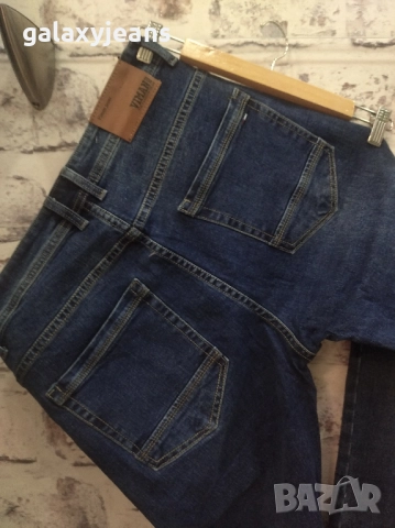 Viman- прави дънки, класика цвят, почти неизбелени, изчистени, с лек еластан, снимка 1