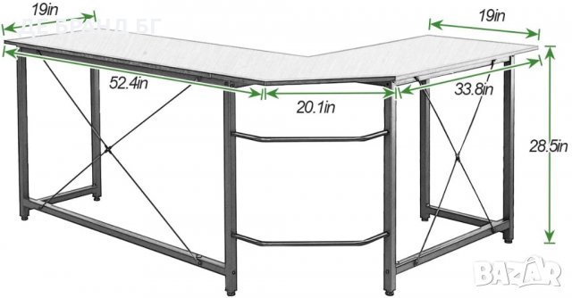 Офис / ученическо / геймърско бюро HD-SFZJ02BK, снимка 2 - Бюра - 35096108