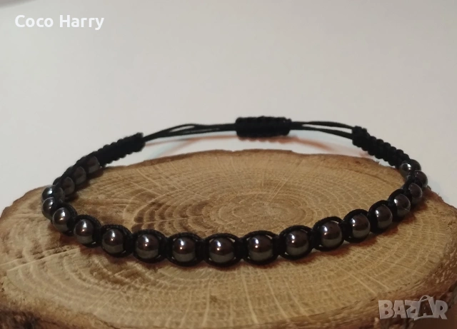 Гривни с Хематит,ръчно изработени, снимка 4 - Гривни - 53011411