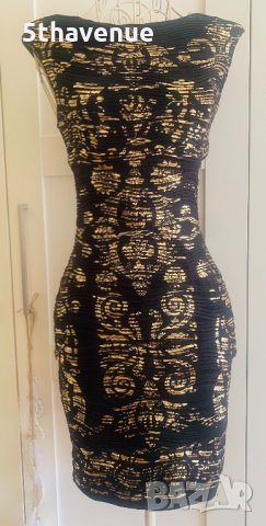 LIPSY Нова къса черна рокля без ръкав златна , снимка 2 - Рокли - 32676142