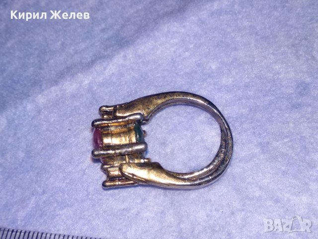 ДВОЕН РАЗДВИЖЕН РЯДЪК ФЕШЪН ПРЪСТЕН ПОЗЛАТЕНА БЛАГОРОДНА СТОМАНА с ФАСЕТИРАН РУБИН и СМАРАГД 36418, снимка 13 - Пръстени - 39728856
