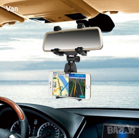 Универсална Автомобилна стойка за Телефон за огледало, снимка 2 - Селфи стикове, аксесоари - 36944739