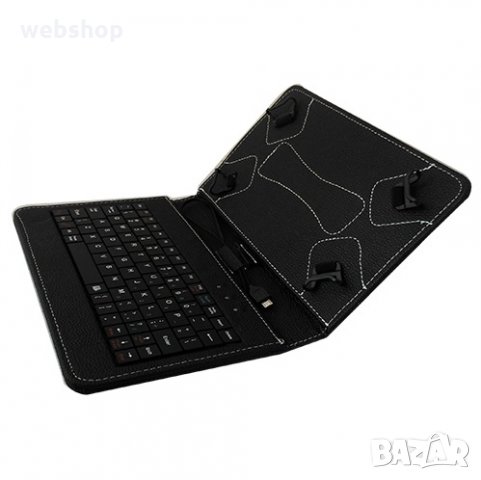 Висококачествен Калъф с клавиатура за таблети 10.1 инча - micro USB - ЧЕРЕН , снимка 2 - Таблети - 33651628