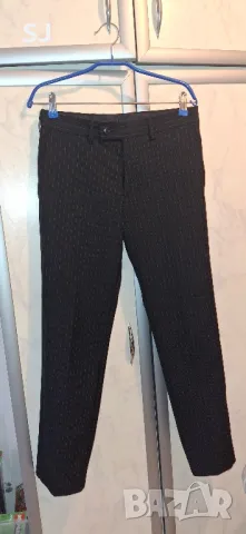 Дамски костюм -сако и панталон, размер XS, черен с тънко, бяло рае. , снимка 4 - Костюми - 48067911