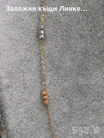 Златно Колие с топчета 2.56гр / 14К, снимка 3 - Колиета, медальони, синджири - 52749048