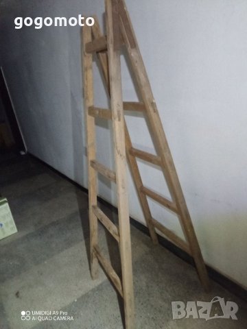 Двойна стълба, дървена бояджийска стълба , снимка 1 - Други стоки за дома - 38422578