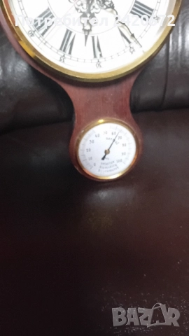 старинен часовник с барометър и термометър, снимка 3 - Антикварни и старинни предмети - 52070722