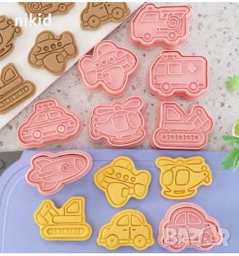 8 бр превозни средства самолет кола ракета танк пластмасови резци форми форма резец