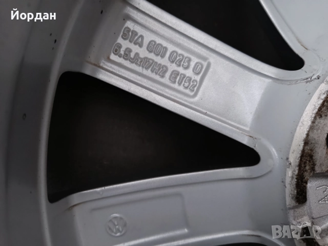 ОРИГИНАЛНИ джанти 17' цола 5x112 ФОЛКСВАГЕН / VW Touran GOLF 57,1 ET52, снимка 11 - Гуми и джанти - 52859829