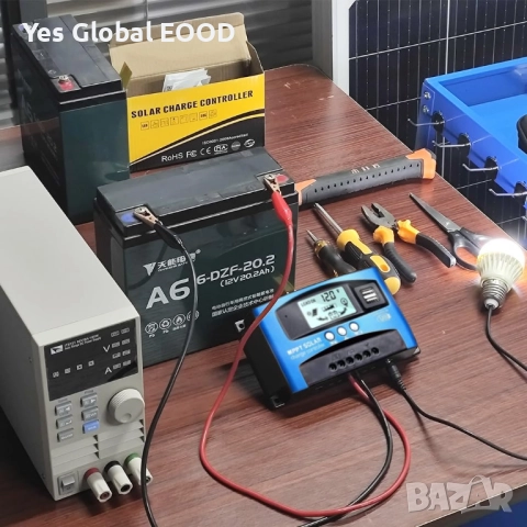 Y&H 40A MPPT контролер за соларни панели 12/24V с LCD, снимка 6 - Друга електроника - 52414370