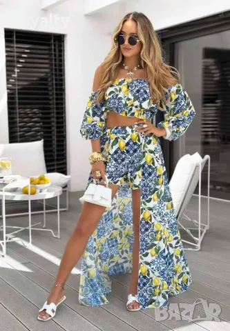 Стилен дамски комплект Два цвята , снимка 3 - Комплекти - 50414225