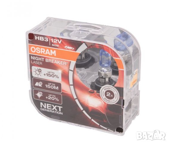 2 бр. Osram HB3 Night Breaker Laser +150% халогенни крушки 2 бр.