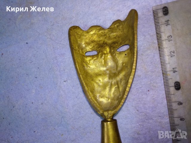 Стара АЗИАТСКА ФОЛКЛОРНА ТРАДИЦИОННА БРОНЗОВА МАСКА ЦВЕТЕН ЕМАЙЛ РЪЧНА ХУДОЖЕСТВЕНА ИЗРАБОТКА 42692, снимка 17 - Декорация за дома - 43951795