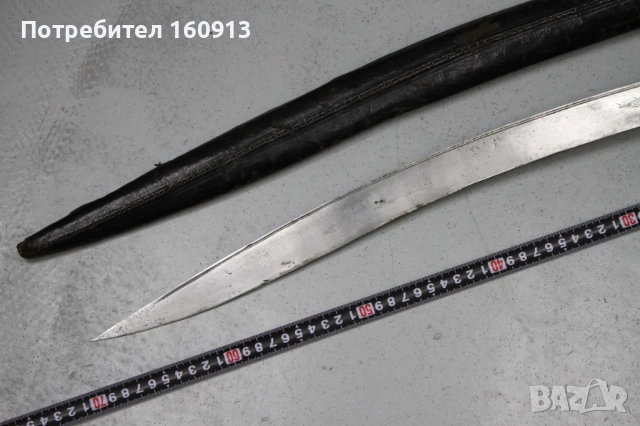 Стар османски балкански ятаган нож акулак с кания корали бели дръжки , снимка 4 - Антикварни и старинни предмети - 52047973