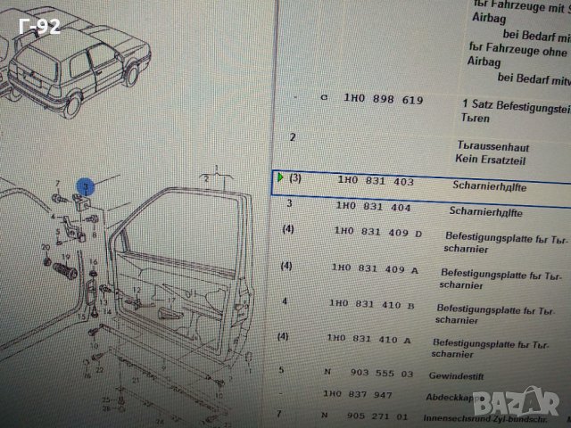 1H0831403**NEU**VAG** VW GOLF III, GOLF IV, PASSAT, VENTO 02.1988-06.2002**Панта за врата**, снимка 4 - Части - 33527574