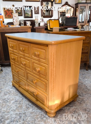 Дъбов скрин с 10 чекмеджета, снимка 4 - Скринове - 53594703
