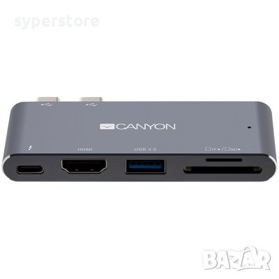 USB Хъб USB Преобразувател CANYON CNS-TDS05DG , USB MacBook Pro/Air Хъб, 5-in-1 DS-5 Multiport Docki, снимка 3 - Кабели и адаптери - 36991346
