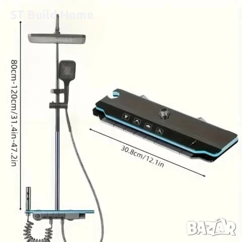 🌟 Луксозен комплект душ система с LED осветление в стилни клавиши , снимка 3 - Душове - 50663746
