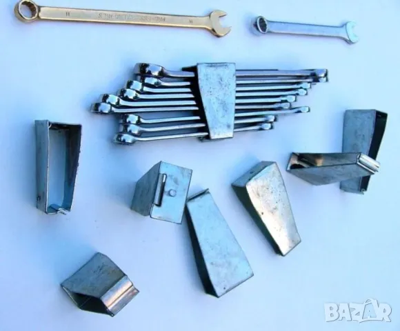 Чешки Метални ДЪРЖАЧИ с Щипки Органайзери Стойки за Гаечни Ключове Звезди Лули Инструменти БАРТЕР, снимка 3 - Други инструменти - 47673272