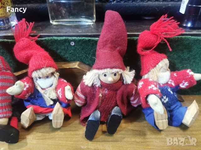 Семейство коледни играчки, естествени материали 6 бр, снимка 2 - Антикварни и старинни предмети - 43377558