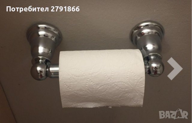 Amazon Basics  Класически  държач за тоалетна хартия, полиран хром, снимка 3 - Други - 43399657