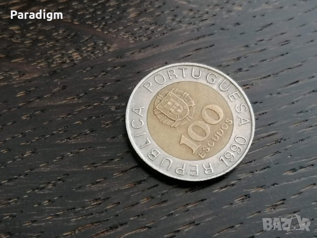 Монета - Португалия - 100 ескудо | 1990г.