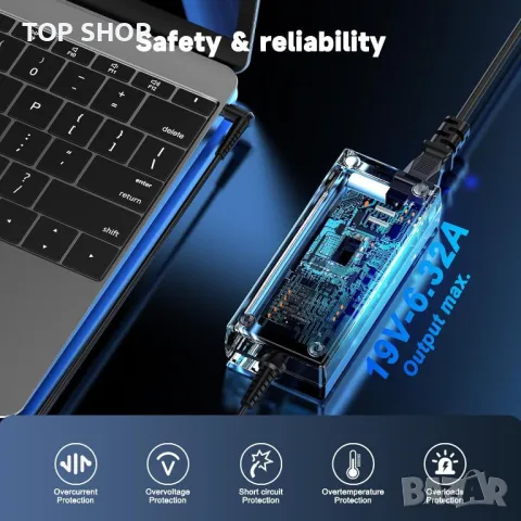 Зарядно за лаптоп Asus 120W 19V 6.32A, ADP-120ZB G53 G60 N550 N56VZ Q550 GL551 N46 N76VZ N55SF, снимка 5 - Захранвания и кутии - 49500136