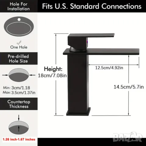 🚿Черен луксозен смесител за баня от BB Construction 🖤🚿, снимка 2 - Смесители - 48159675