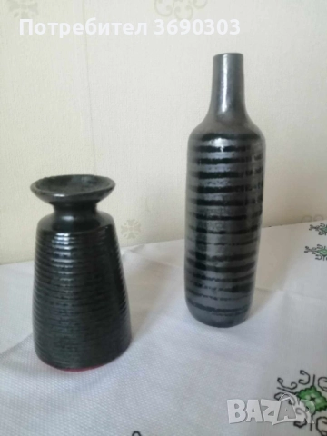 Изделия от керамика - комплект ваза и свещник, голяма чиния, снимка 3 - Други - 51674015