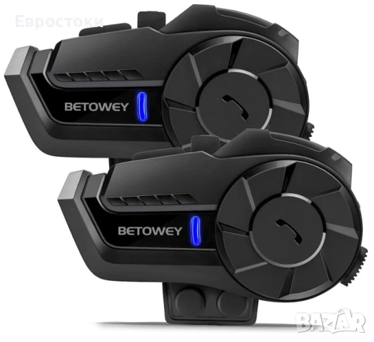 Мотоциклетна комуникационна система BETOWEY B2X, двойна (2 слушалки), Bluetooth интерком за каска