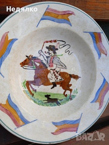 Старинна френска рисувана чиния,1880г, снимка 3 - Антикварни и старинни предмети - 38481752