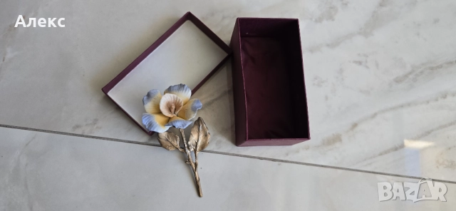 Винтидж порцелан с метал, рядка находка, 1950г