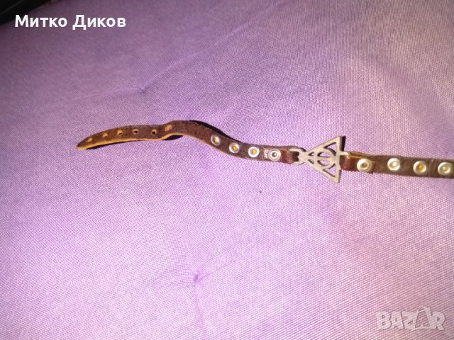 Верижка за ръка маркова естествена кожа 225 дълга х 8мм широка като нова, снимка 8 - Гривни - 43254648