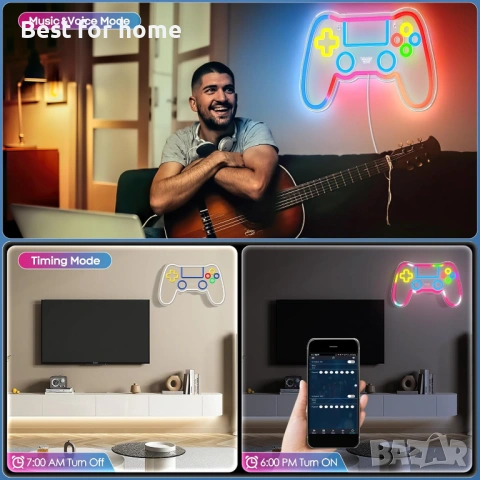 Неонови табели Rysker за стенен декор с 200+ RGB светлини, снимка 6 - Лампи за стена - 53435445